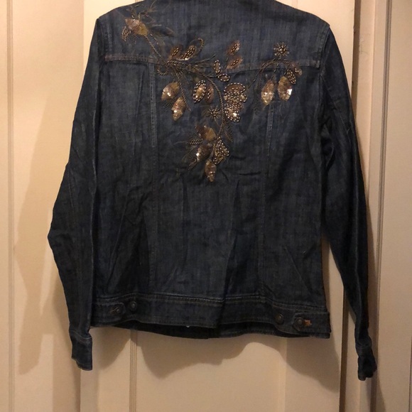 Coldwater Creek Jackets & Blazers - Coldwater Creek Beaded Jean Jacket
